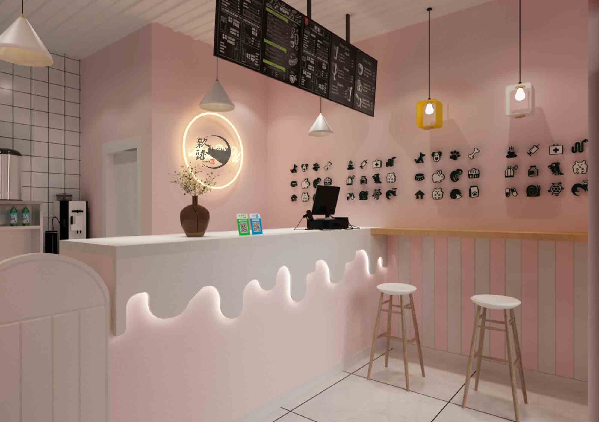 西安甜心奶茶店设计|设计师所营造的气氛无不让人感觉舒适